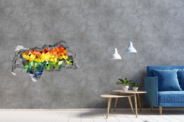 Diera 3D fototapeta na stenu Farebná diera v stene