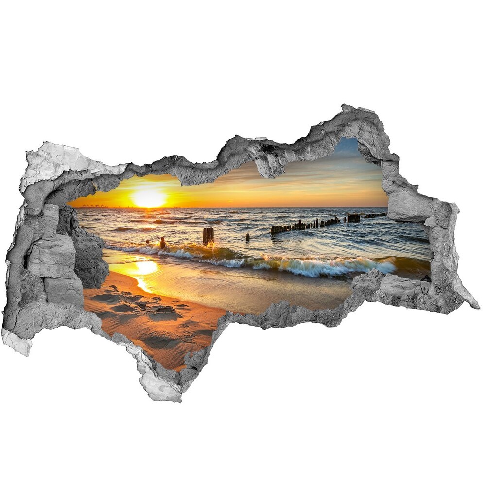 Nálepka fototapeta 3D Sunset beach