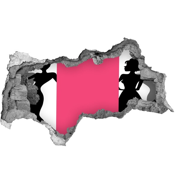 Diera 3D fototapeta nálepka Štýlová postava v diere v stene