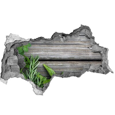 Fototapeta diera na stenu Poškodená stena s drevenou podlahou