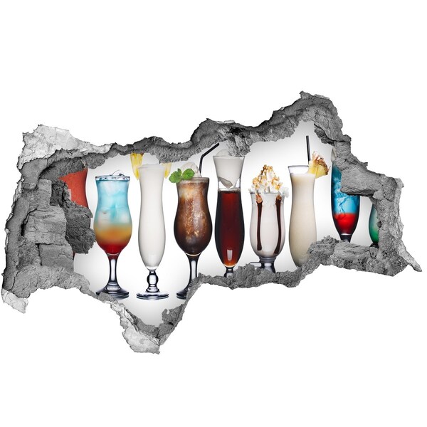 Nálepka 3D diera Koktailová oáza v štýle diery v stene