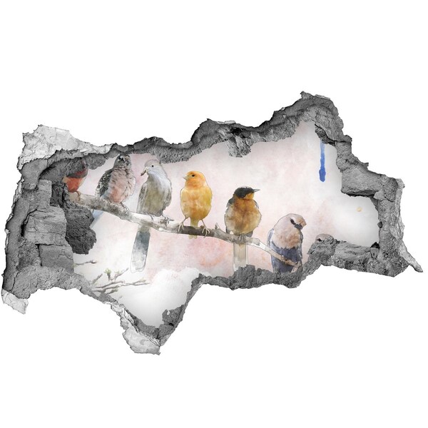 Diera 3D fototapeta nálepka Vtáky na konári