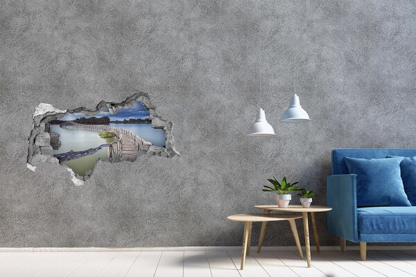 Nálepka fototapeta 3D výhľad Most na vode