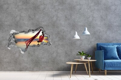 Fototapeta diera na stenu Tanec na pláži pri západe slnka