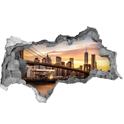 Fototapeta diera na stenu 3D Brooklynský most pri západe slnka