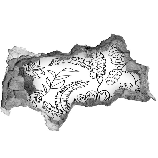 Nálepka 3D diera samolepiaca Tropická vegetácia v diere v stene