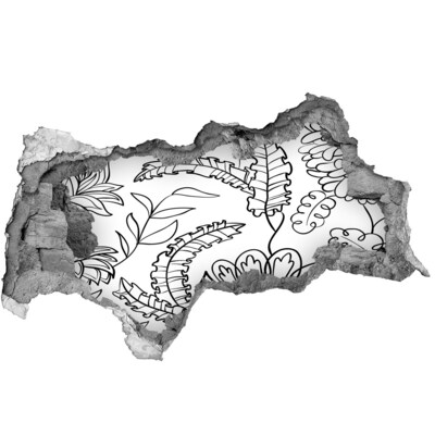 Nálepka 3D diera samolepiaca Tropická vegetácia v diere v stene