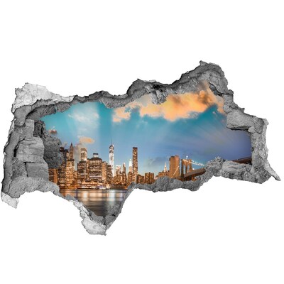 Fototapeta diera na stenu 3D Pohľad na New York