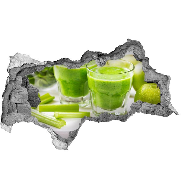 Nálepka diera na stenu betón Zelený koktail zdravia