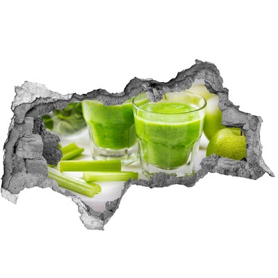 Nálepka diera na stenu betón Zelený koktail zdravia