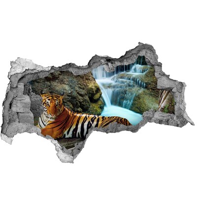 Diera 3D fototapeta nálepka Tiger v divokej džungli