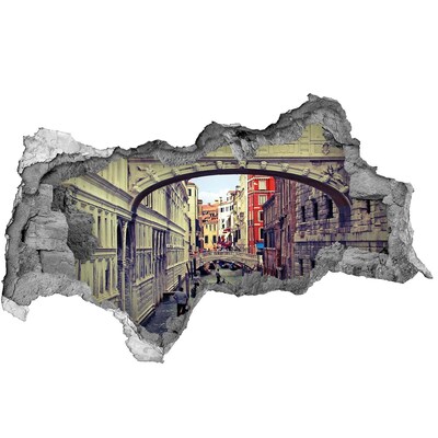 Fototapeta diera na stenu 3D Benátky v diere