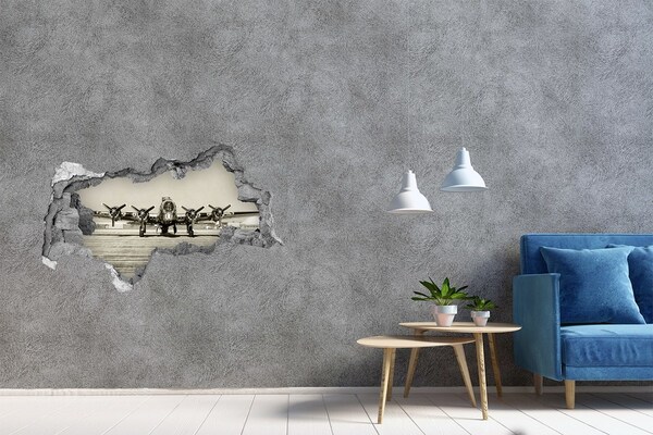 Foto fotografie diera na stenu Staré lietadlo na letiskovej ploche