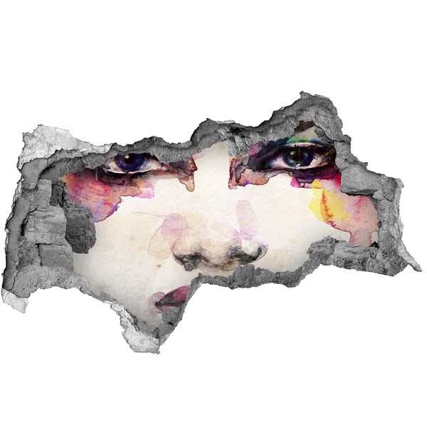 Diera 3D fototapeta na stenu Tvár v zničenej stene