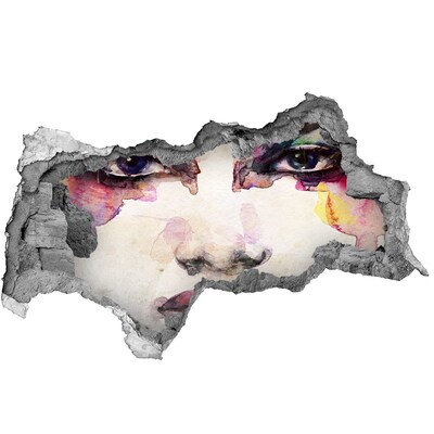 Diera 3D fototapeta na stenu Tvár v zničenej stene