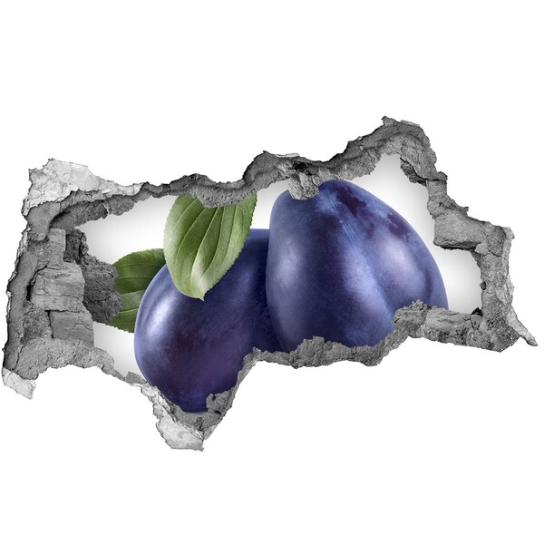 Nálepka 3D diera betón Šťavnaté slivky