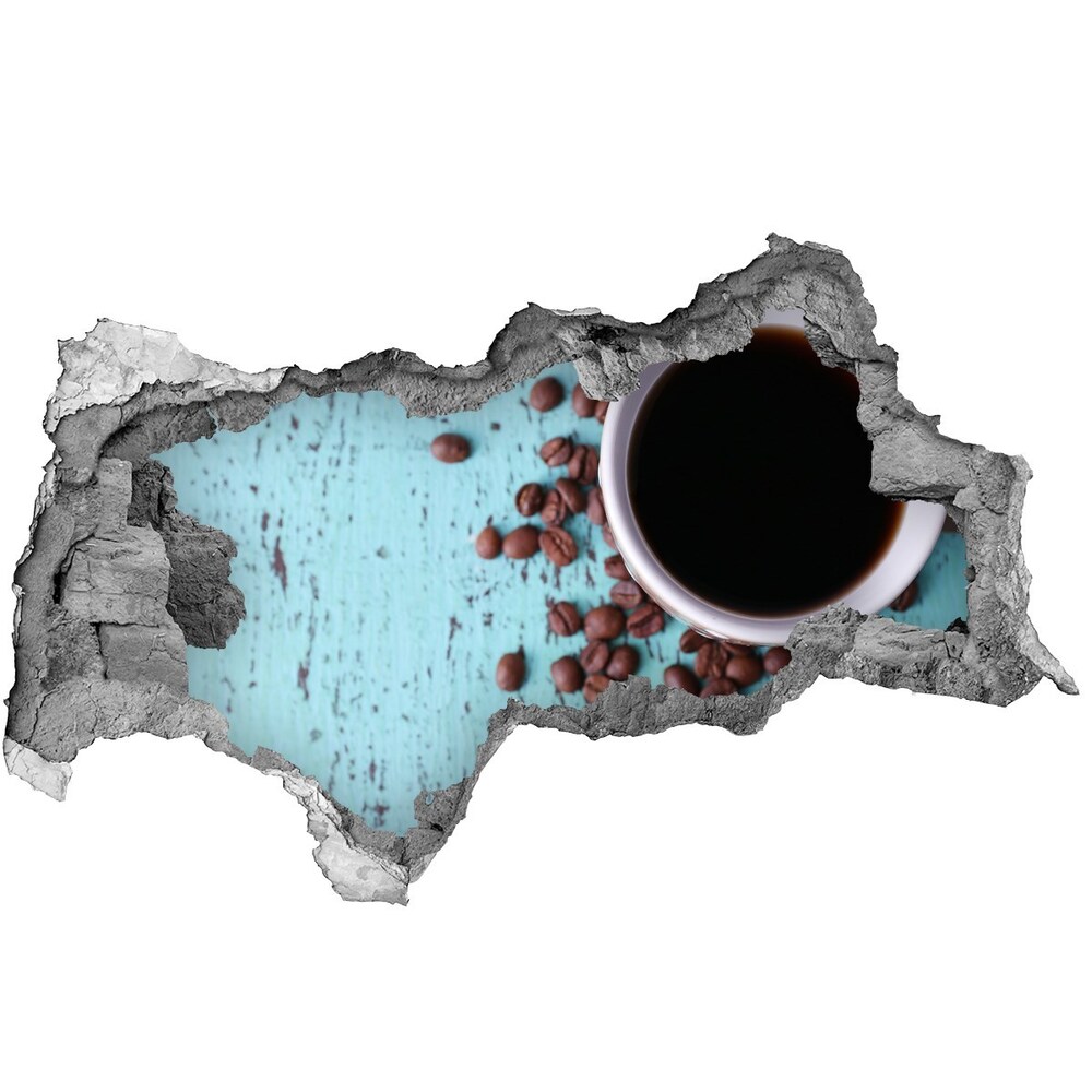 Nálepka 3D diera Čierna káva
