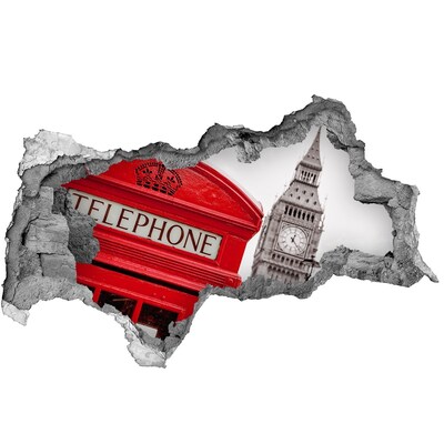 Fototapeta diera na stenu 3D Londýnska scenéria s telefónnou búdkou