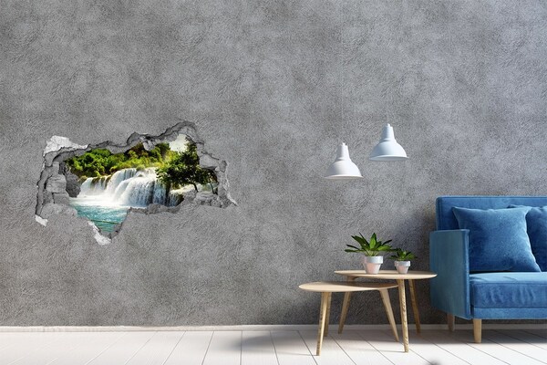 Nálepka fototapeta 3D výhľad Vodopád uprostred zelene