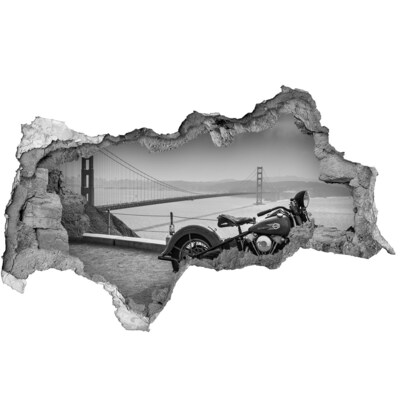 Foto fotografie diera na stenu Motocykel na moste Golden Gate