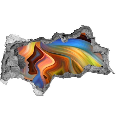 Diera 3D fototapeta nálepka Farebná krajina v diere v stene