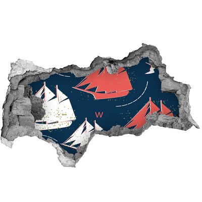 Fototapeta diera na stenu Lode na mori