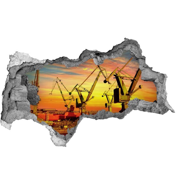 Fototapeta diera na stenu 3D Západ slnka nad prístavom