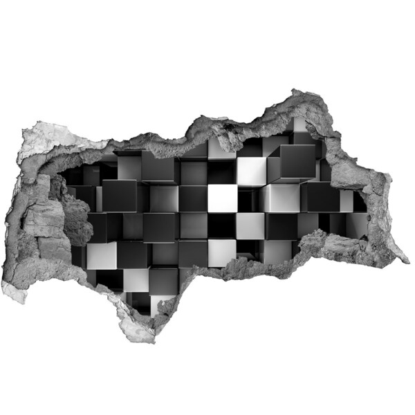 Diera 3D fototapeta na stenu Čiernobiele kocky v stene