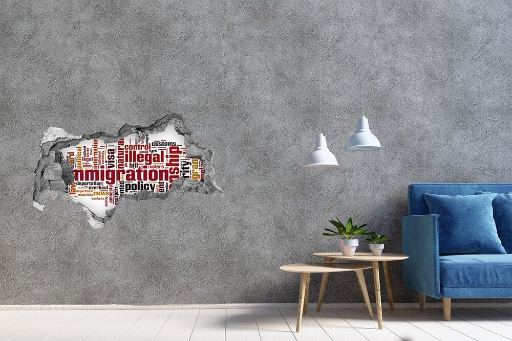 Fototapeta diera na stenu Imigrácia