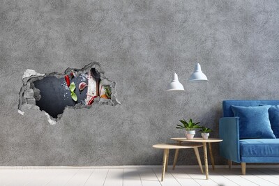 Nálepka 3D diera na stenu Kuchyňa plná chutí