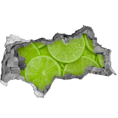 Nálepka 3D diera na stenu betón Citrónový raj