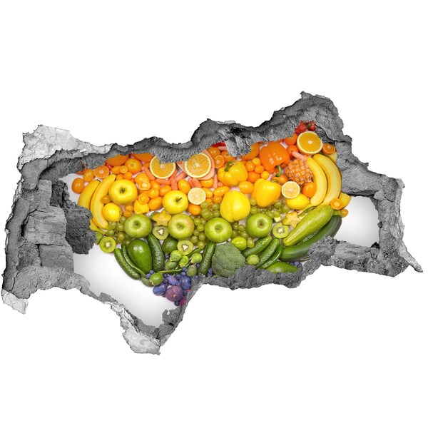 Nálepka 3D diera Ovocný raj v útulnom prostredí