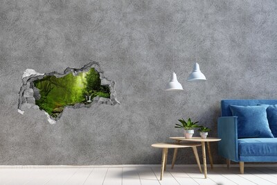 Nálepka fototapeta 3D výhľad Zelený les s vodopádom