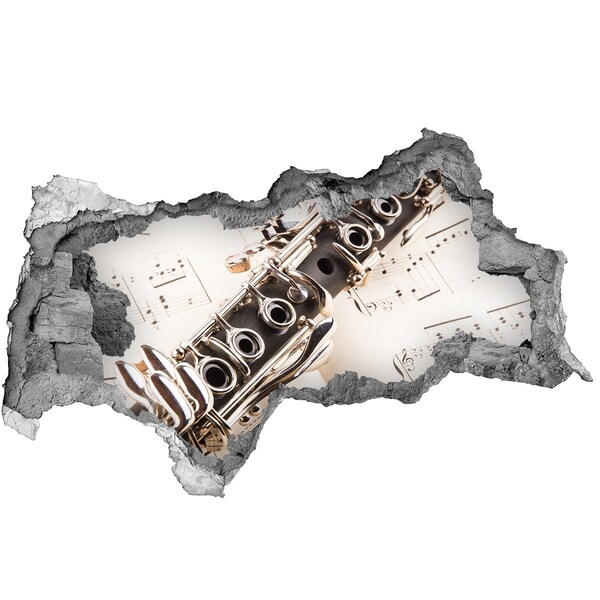 Fotoobraz diera na stenu nálepka Hudobná diera v stene