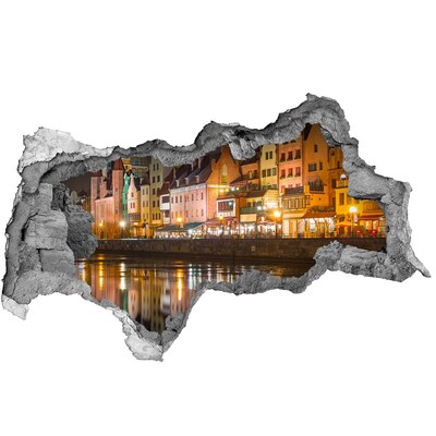 Fototapeta diera na stenu 3D Očarujúci prístav v noci