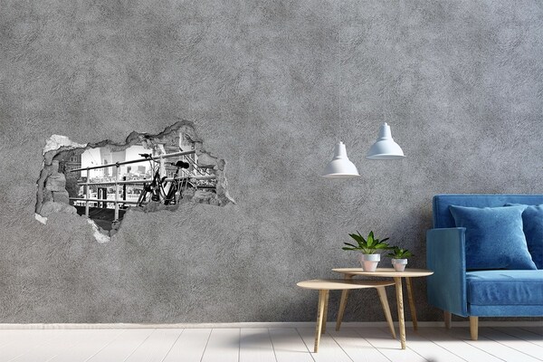 Fototapeta diera na stenu 3D Bicykel na mestskom nábreží