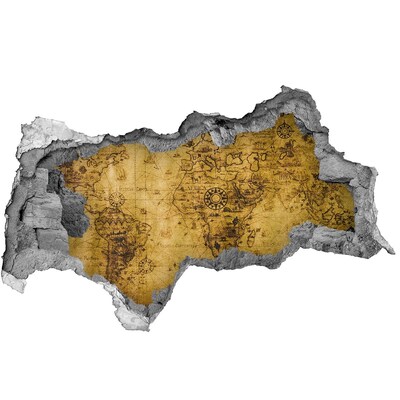 Samolepiaca diera na stenu Staré mapa sveta