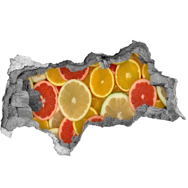 Nálepka 3D diera na stenu Ovocný raj v útulnom prostredí