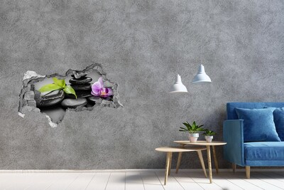 Samolepiaca diera nálepka Relaxačný výhľad s kameňmi a rastlinami