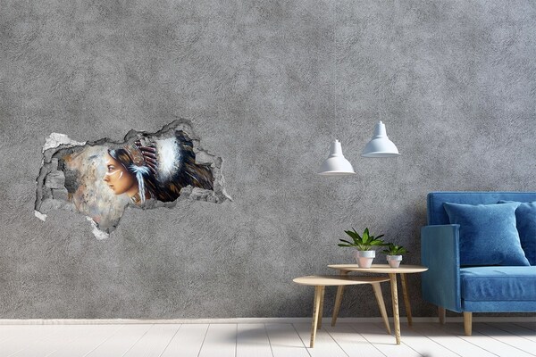 Diera 3D fototapeta nálepka Portrét indickej bojovníčky