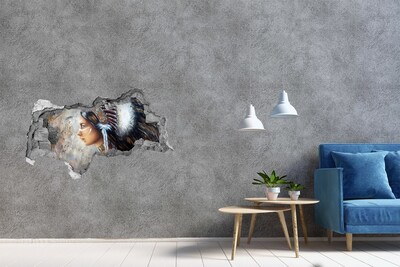 Diera 3D fototapeta nálepka Portrét indickej bojovníčky