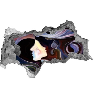 Diera 3D fototapeta na stenu Tváre v chaose farieb