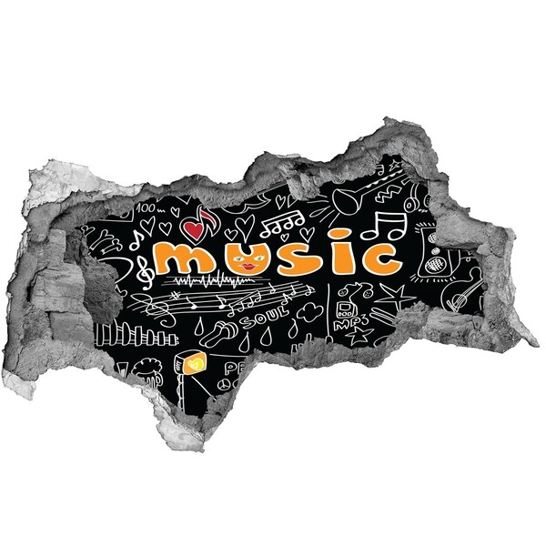 Fotoobraz diera na stenu Hudobný svet za múrom