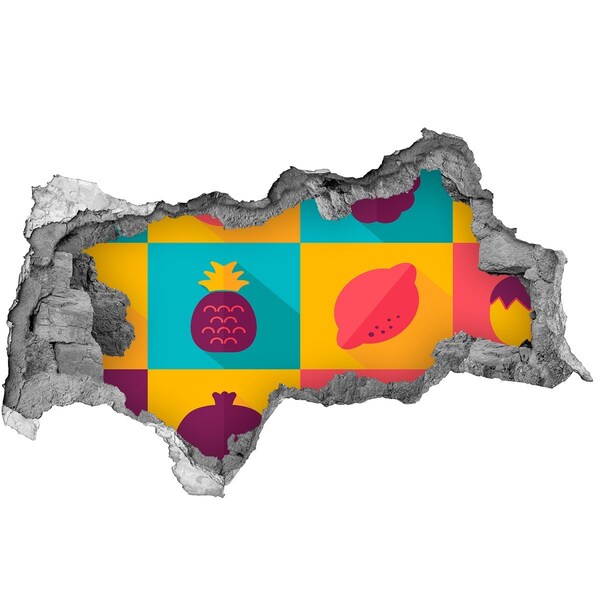 Samolepiaca nálepka betón Ovocná nástenná maľba v diere v stene