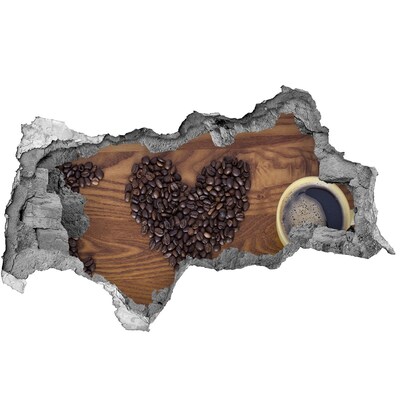 Fototapeta diera na stenu Káva a srdce z fazule