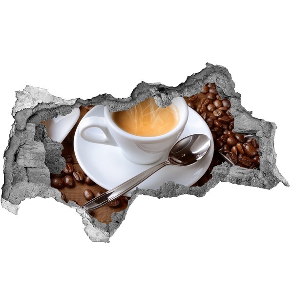 Nálepka diera na stenu Káva v priemyselnom štýle