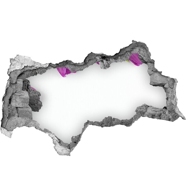 Samolepiaca diera na stenu Kvet presakuje cez stenu