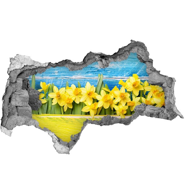 Samolepiaca diera na stenu nálepka Kvetinový raj za múrom