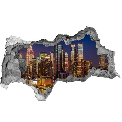 Fototapeta diera na stenu 3D Nočná panoráma mesta