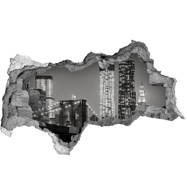 Fototapeta diera na stenu 3D Brooklynský most v noci